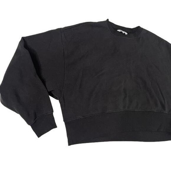 DSG Black cropped women's M comfy crewneck sweatshirt - Picture 2 of 4